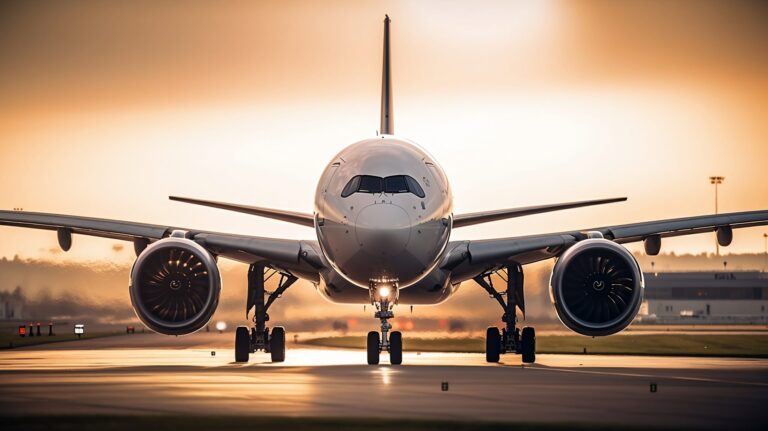 Airbus A350 airplane at the airport