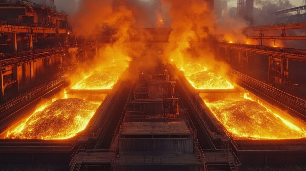 Molten Metal in a Steel Mill